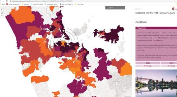 使用GIS工具绘制的新西兰房地产市场